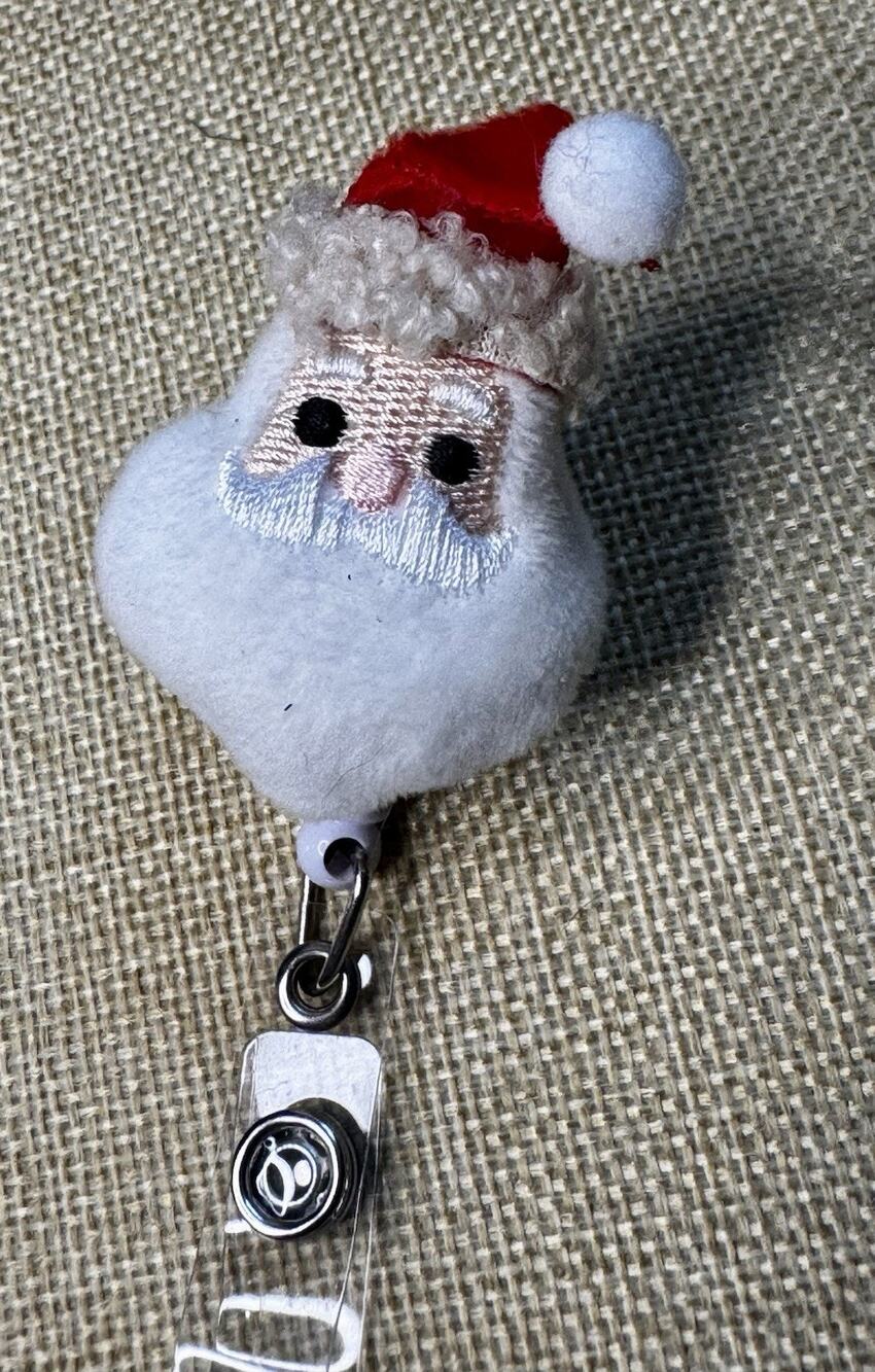 Santa Retractable Badge Reel Christmas ID Card Alligator Clip